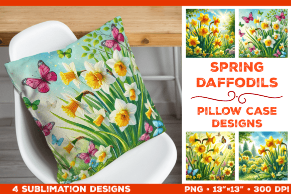 Download Spring Daffodils Pillow Case Sublimation - Sublimation Collection