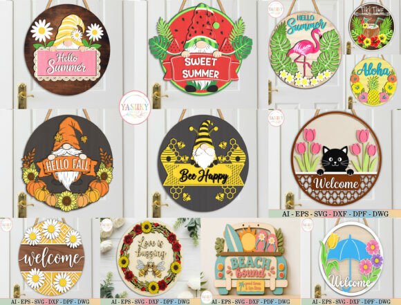 Download Summer Door Hanger SVG Bundle - Bundle Collection