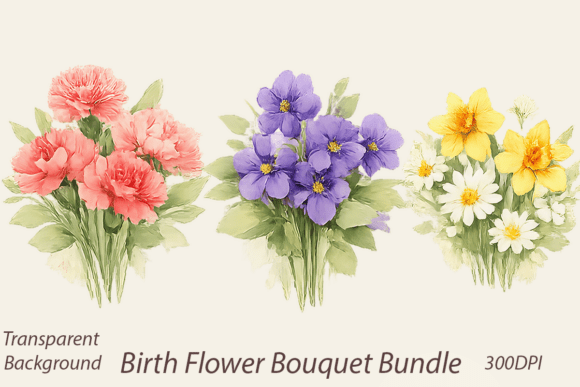 Download Birth Flower Bouquet PNG Bundle - Bundle Collection