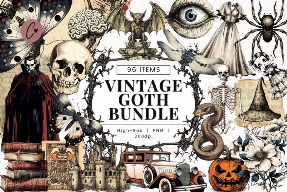 Download Vintage Goth Clipart Bundle - Bundle Collection