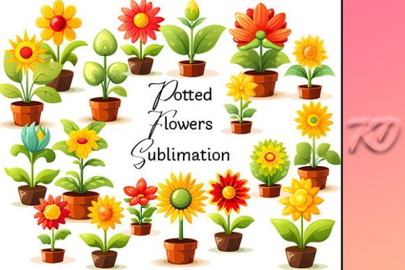 Download Potted Flowers Sublimation - Sublimation Collection