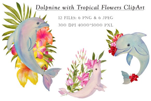 Download Dolphin Sublimation Flowers, Clipart Png - Sublimation Collection