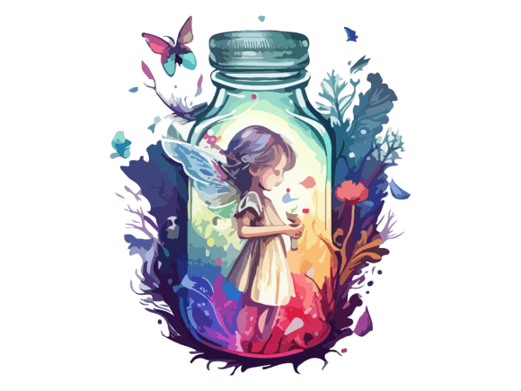 Download Fairy in Bottle Sublimation Flowers SVG - Sublimation Collection