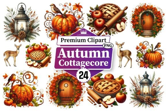 Download Autumn Cottagecore Clipart Bundle PNG - Bundle Collection