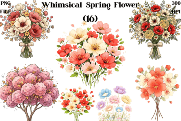 Download Whimsical Spring Flower Clipart Bundle - Bundle Collection