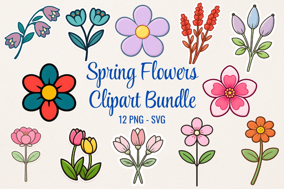 Download Spring Flowers Clipart Bundle PNG | SVG - Bundle Collection