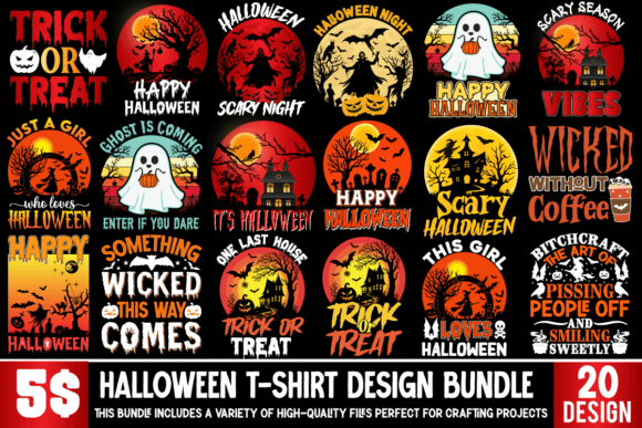 Download Halloween T-shirt Design Big Bundle - Bundle Collection