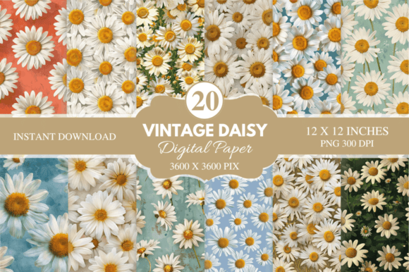 Download Daisy Digital Paper Bundle - Bundle Collection