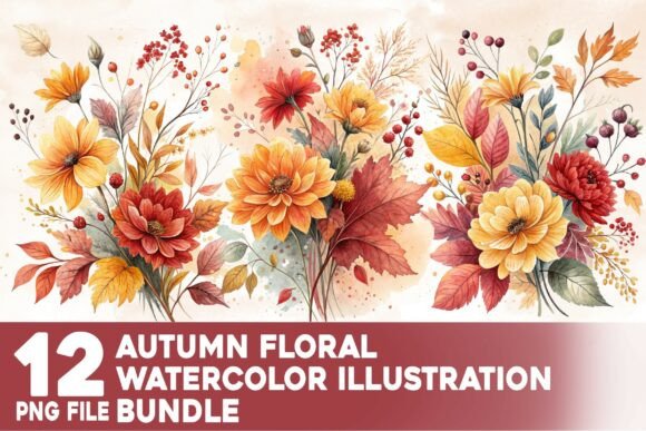 Download Autumn Floral Watercolor Bundle - Bundle Collection