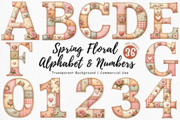 Download Spring Floral Patchwork Alphabet Bundle - Bundle Collection