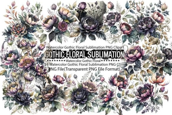 Download Watercolor Gothic Floral Sublimation - Sublimation Collection