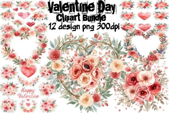 Download Valentine Floral Clipart Bundle | Rose - Bundle Collection