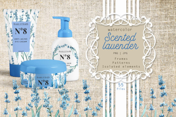 Download Scented Lavender Watercolor Flower Set - Watercolor flower set Collection